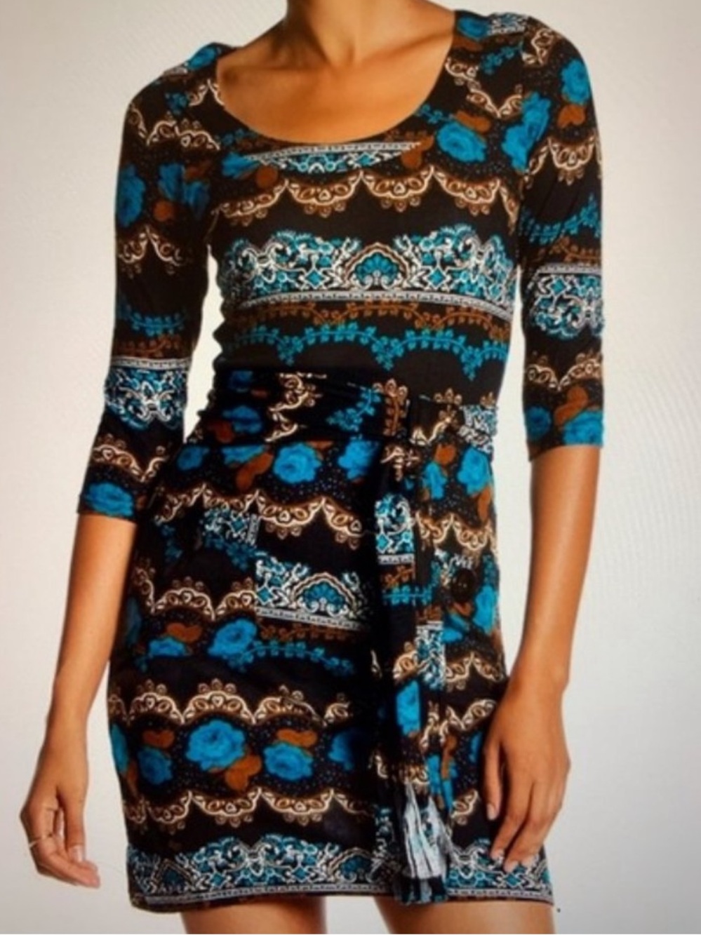 Papillon- Patterned Patch Pocket Fall/Winter Dress Sz-XL NWT